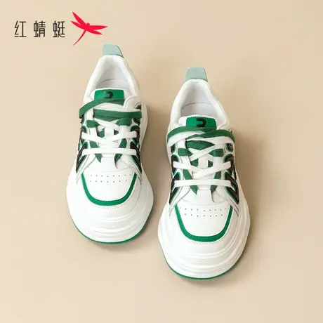 红蜻蜓板鞋女春2023新款女鞋春夏面包鞋厚底超火小白鞋女款溶解鞋商品大图