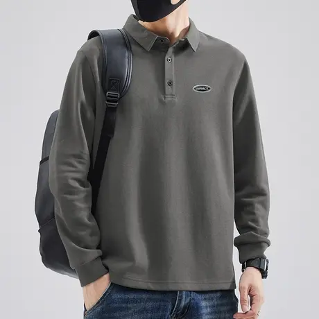 珠地棉polo衫男士长袖翻领t恤商务休闲保罗带领打底衫有领秋衣服商品大图