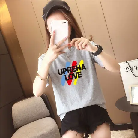 打底衫女2023年春夏新款韩版宽松女装夏季短袖t恤ins白色女士上衣商品大图