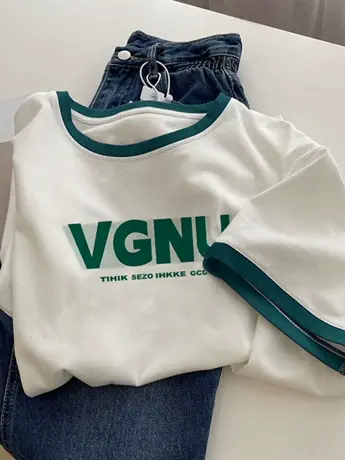 欧货仿棉短袖t恤女2023夏季新款港风chic小众设计感洋气减龄上衣图片