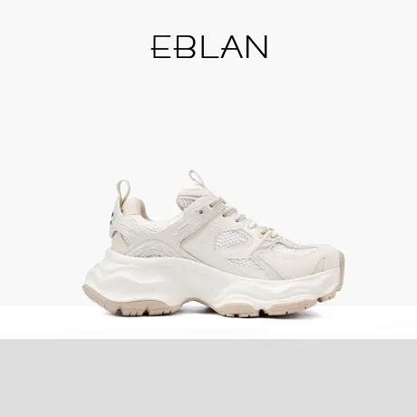 EBLAN/伊伴舒适女鞋厚底老爹鞋增高百搭休闲运动鞋2024春季新款女图片