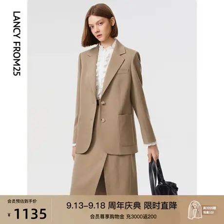 朗姿羊毛法式复古小香风气质高级感独特别致2023春季新款西装外套图片