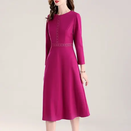 【2件7.5折】连身裙春装新款百搭打底裙时尚中长款修身显瘦连衣裙图片