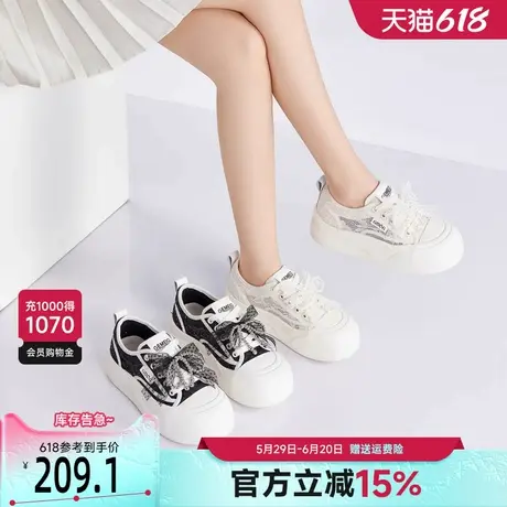 戈美其小白鞋女夏季薄款透气2025新款百搭软底配裙子运动休闲板鞋商品大图