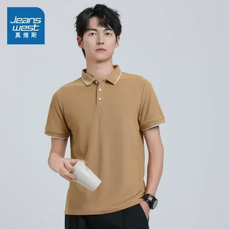 VO真维斯男装2025春季新款cleanfit纯色休闲男款时尚潮流翻领上衣商品大图