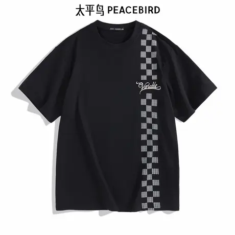 【断码钜惠】太平鸟男装 夏季新款T恤刺绣短袖B1DAD2325商品大图