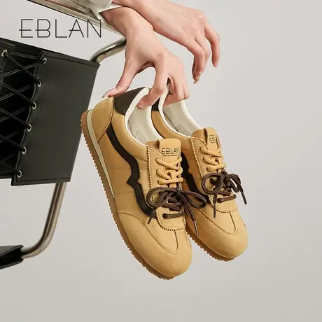 EBLAN/伊伴运动德训鞋女2025春季新款圆头透气软底轻便百搭休闲鞋图片