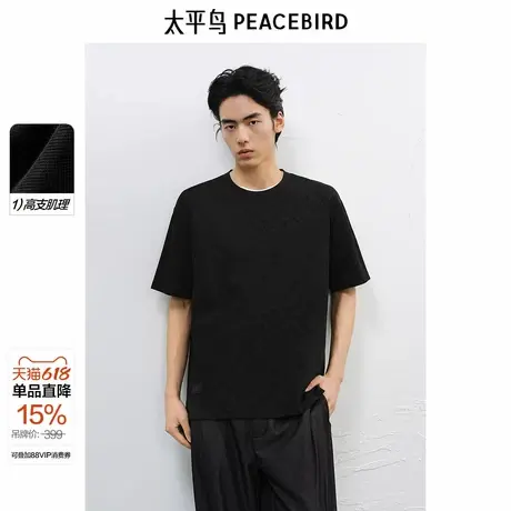 【商场同款】太平鸟男装 2025年夏季新款暗纹短袖T恤男B1CNF2325&商品大图