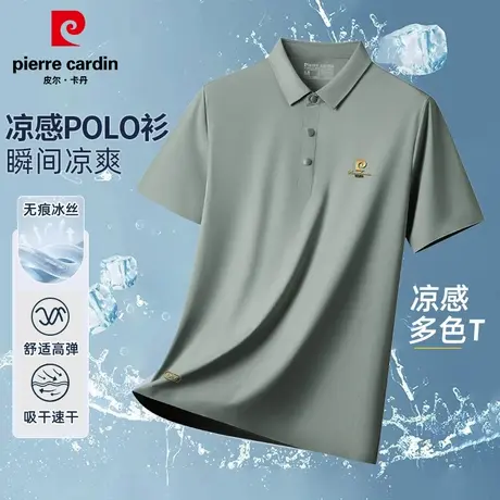 皮尔卡丹轻奢短袖夏季新款polo衫男士商务休闲无缝透气翻领上衣图片