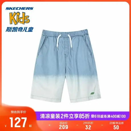 Skechers斯凯奇童装男童梭织短裤扎染设计百搭休闲户外儿童运动裤图片