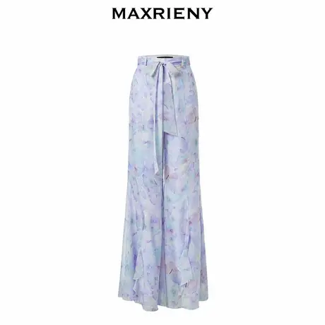 【奥莱】MAXRIENY森系精灵印花阔腿裤女长裤图片