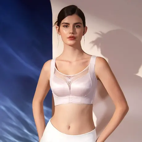 Shaply/莎莲妮大胸显小内衣女大码薄款透气蕾丝防走光收副乳文胸商品大图