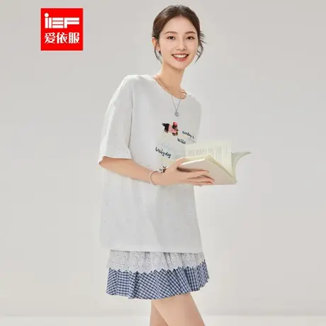 IEF/爱依服短袖上衣2025夏季新款韩系时尚小众设计感通勤百搭T恤图片