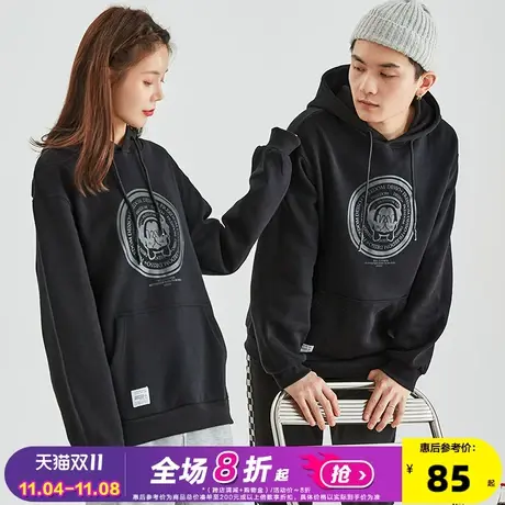 唐狮秋冬季新款情侣卫衣男女情侣装加绒连帽卫衣宽松帽衫潮流ins图片