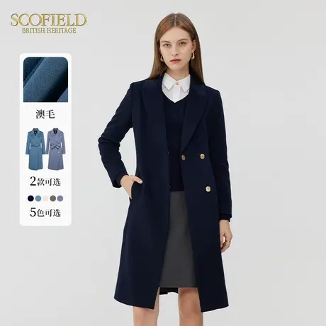 【羊毛100%】Scofield女装气质通勤毛呢大衣中长收腰外套秋冬新品商品大图