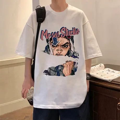 vintage美式短袖T恤男夏季新款潮牌复古高街半袖潮流ins宽松体恤商品大图