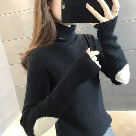 毛衣2024新款春秋季春款春装女士高领加绒女装宽松外穿打底衫洋气图片