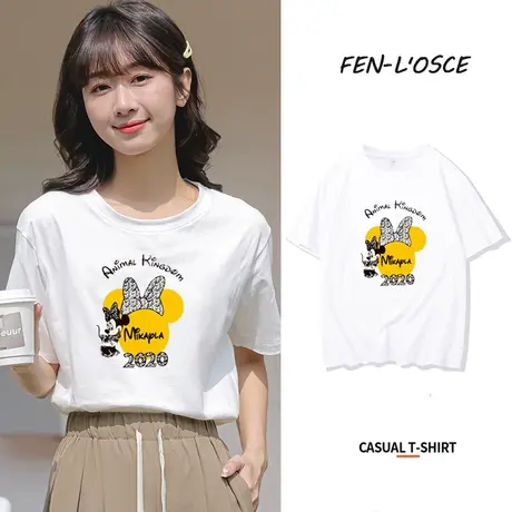 美式复古短袖t恤女2023年夏季新款半袖中学生宽松大码纯棉上衣潮商品大图