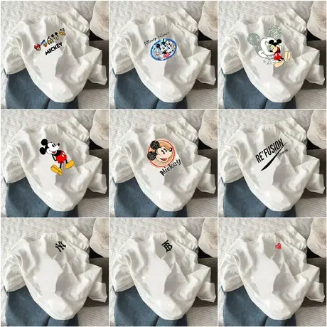 2024年夏季新款宽松白色冰丝设计感上衣服别致短袖t恤情侣女装潮商品大图