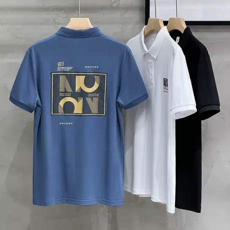 2023秋款夏季polo衫男宽松休闲男装衣服潮牌潮流男士翻领短袖t恤商品大图