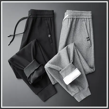 春季黑色跑步运动卫裤男士束脚宽松紧腰弹力春秋款休闲长裤子男裤商品大图