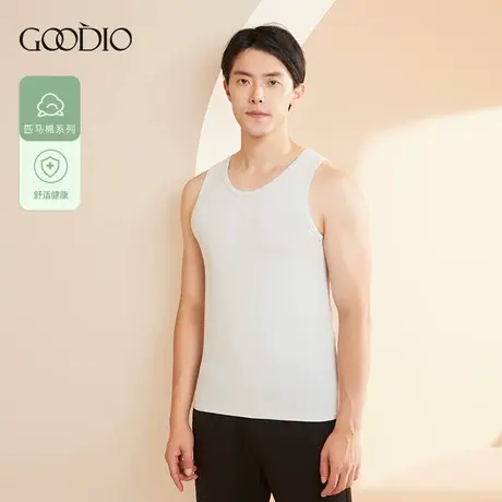 歌帝专柜同款男士春夏季薄款长袖长裤棉质白色T恤背心黑色打底衫商品大图