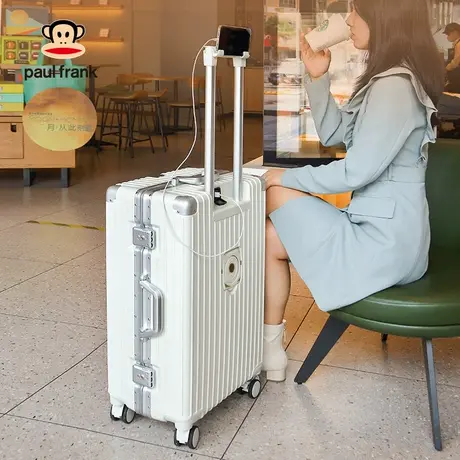大嘴猴铝框行李箱女20寸登机箱万向轮多功能拉杆箱男24密码旅行箱图片