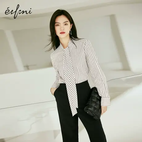 伊芙丽衬衫女春秋新款长袖衬衣时尚休闲女士上衣1B1925301商品大图