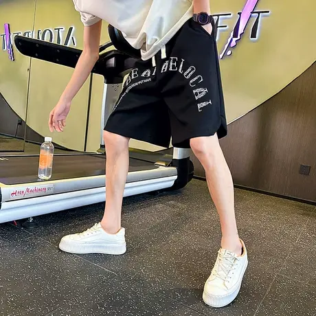 夏季男潮牌短裤休闲运动中裤个性潮流字母印花男五分裤子潮男卫裤商品大图