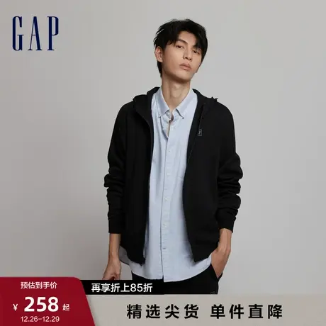 Gap男装春秋LOGO运动连帽衫Scuba空气层纯色简约休闲卫衣760373商品大图
