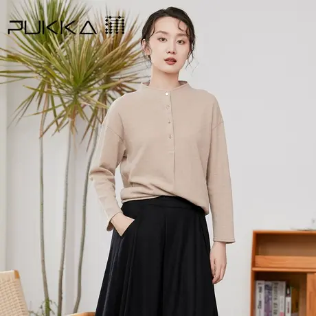 Pukka蒲牌女装时尚羊毛针织衫秋装新款设计感套头衫商场同款商品大图