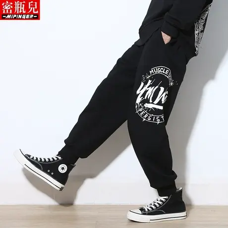 密瓶儿胖子加肥加大男装裤子男秋季男士大码休闲运动男裤卫裤潮流商品大图