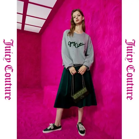 Juicy Couture橘滋初秋冬新款悠闲简约立体牙刷绣女式卫衣图片