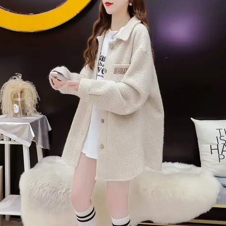 减10】宽松慵懒风衬衫外套女2023新款早秋洋气减龄网红设计感上衣图片