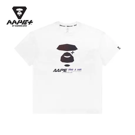 AAPE+运动男装春夏撞色图标猿颜字母印花潮流休闲短袖T恤0781XXG商品大图