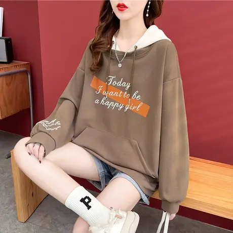 早秋设计感小众连帽卫衣女春秋韩版宽松薄款初秋ins小个子外套潮图片