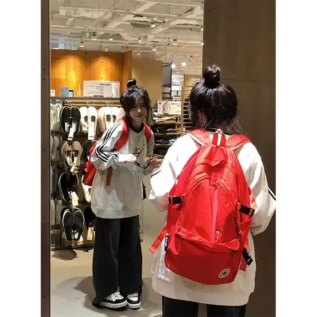 美式复古设计感三条杠圆领卫衣女春秋薄款宽松无帽上衣潮牌小个子商品大图