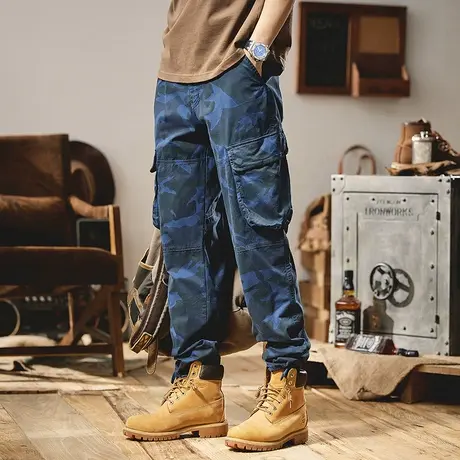 Modi Nick/摩帝尼克潮流百搭男士迷彩工装裤宽松纯棉多口袋休闲裤商品大图