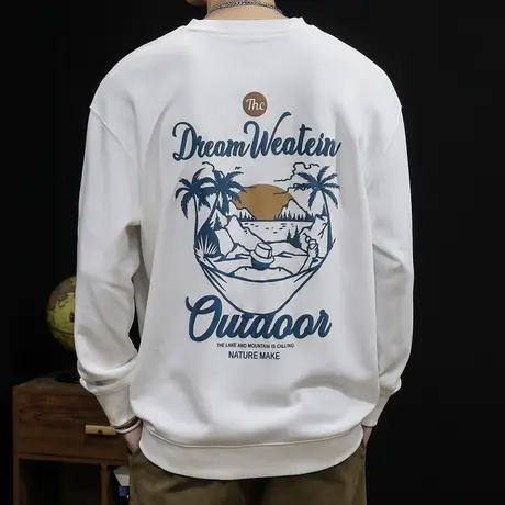 2023新款卫衣男秋季大码宽松潮ins男士胖子加肥加大秋冬长袖潮流商品大图