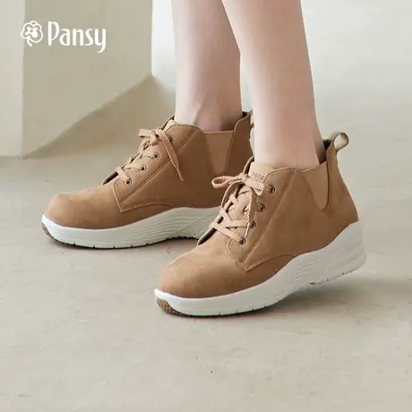 Pansy女鞋新款厚底增高百搭轻便软底高帮时尚休闲运动鞋秋冬款商品大图