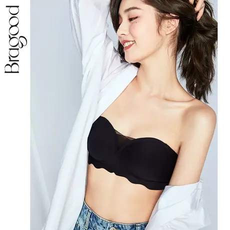内衣女文胸聚拢小胸抹胸少女无肩带收副乳防下垂无痕无钢圈果冻条商品大图