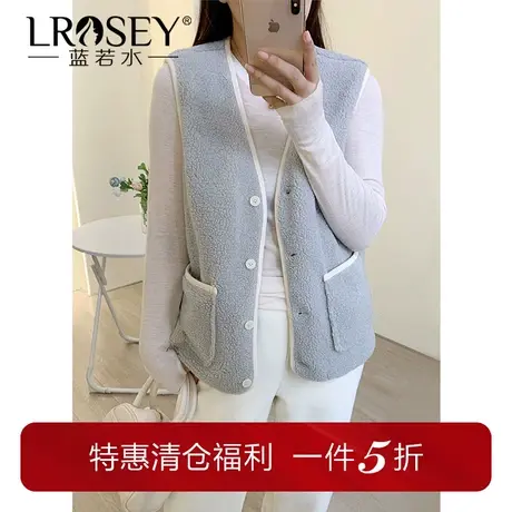 蓝若水大码女装摇粒绒两面穿马夹胖MM春新款保暖巨显瘦外套坎肩商品大图
