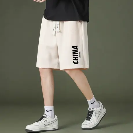 国潮休闲短裤男夏季新款潮牌休闲五分裤子男青少年宽松直筒运动裤商品大图