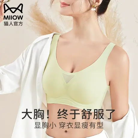 猫人大胸显小胸内衣全罩杯薄款夏季聚拢文胸收副乳防下垂大熊胸罩图片