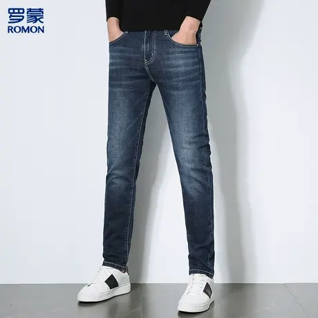 罗蒙新款男士牛仔裤经典商务直筒牛仔裤男休闲净版裤子男微弹男裤图片