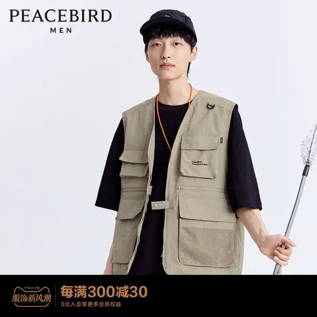 【商场同款】太平鸟男装休闲男多口袋背心时尚工装马甲B2BGD2108图片