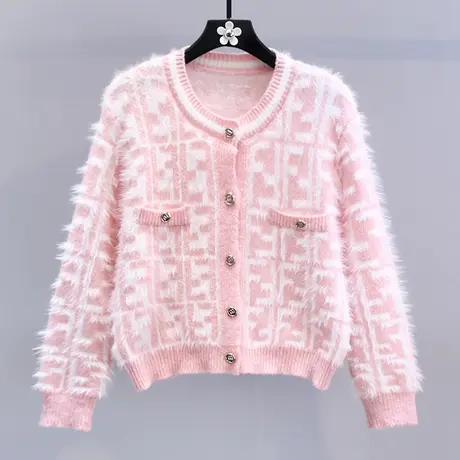 小香风软糯毛衣外套女秋冬2023新款高级感温柔外穿小个子针织开衫商品大图