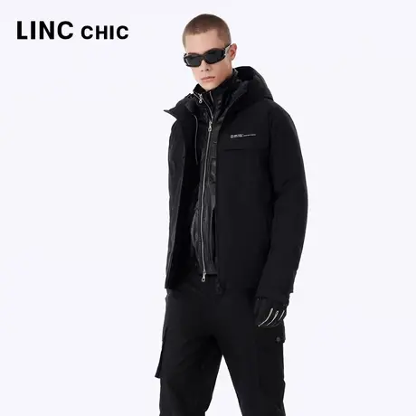 LINCCHIC金羽杰羽绒服男2023冬季新款短款机能连帽三防冲锋衣1111图片