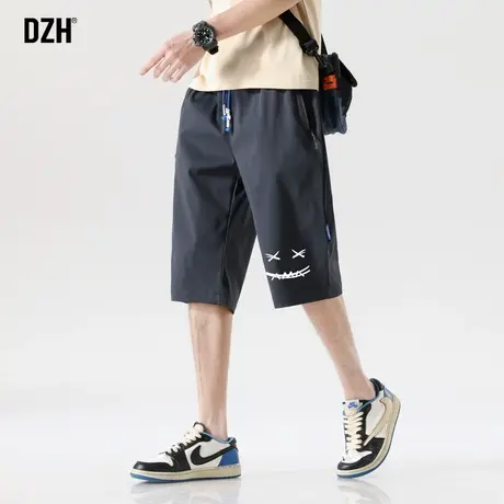 男士冰丝休闲短裤男夏季薄款潮牌潮流百搭美式运动裤半截裤大裤衩商品大图