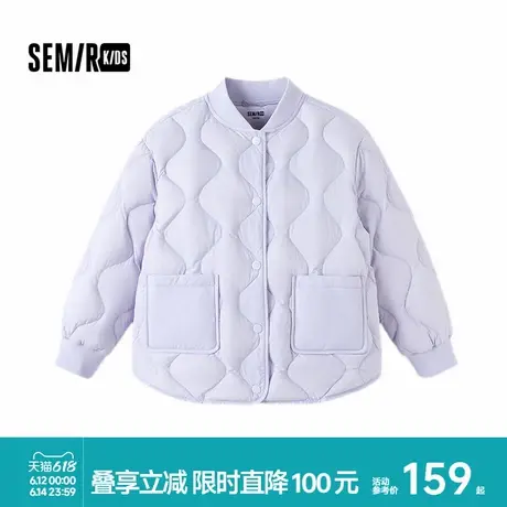 森马儿童童装羽绒服2024年新款女童日常简约宽松外套时尚薄款冬装图片